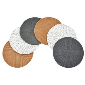 New! Woven Trivet Placemats Table Mats: Humbson 6Pcs Round Farmhouse 11.8x11.8